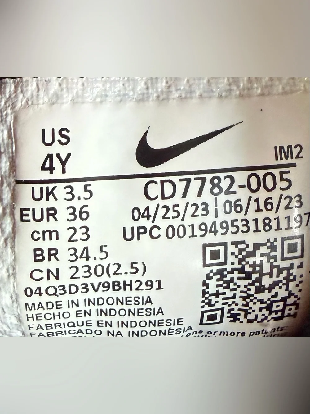 Nike Court Borough 2 Mid Girls Size 4Y White Pink Black Athletic Shoes Sneakers - Picture 16 of 16